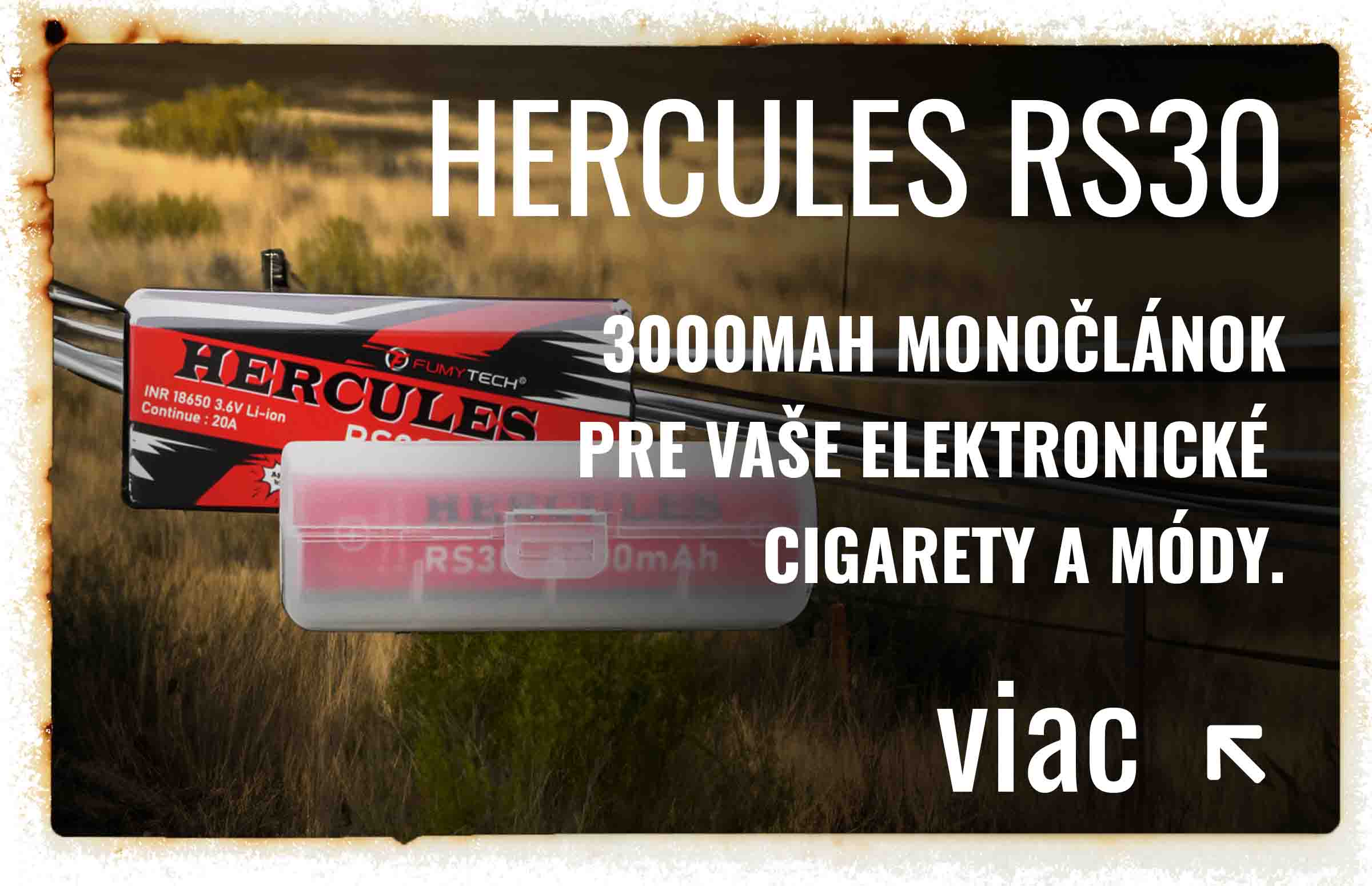 Monočlánková batéria Hercules RS30 s výdržou 3000mah pre elektronické cigarety od značky Fumytech