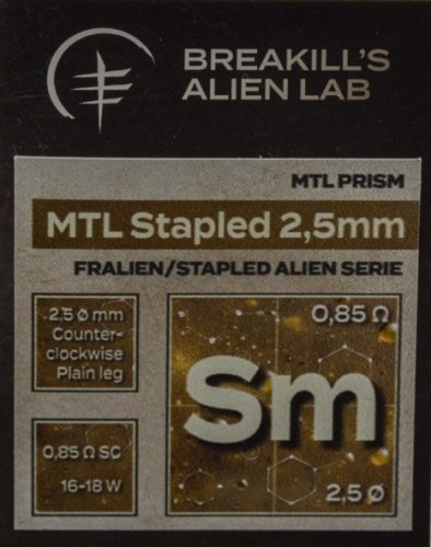Špirálky BREAKILL´S ALIEN LAB, 2ks - Varianta: MTL PRISM - MTL STAPLED 2,5 mm, Sm